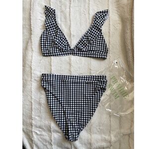 NWOT - Prairie Swim Black/White Gingham Bikini - Size Medium